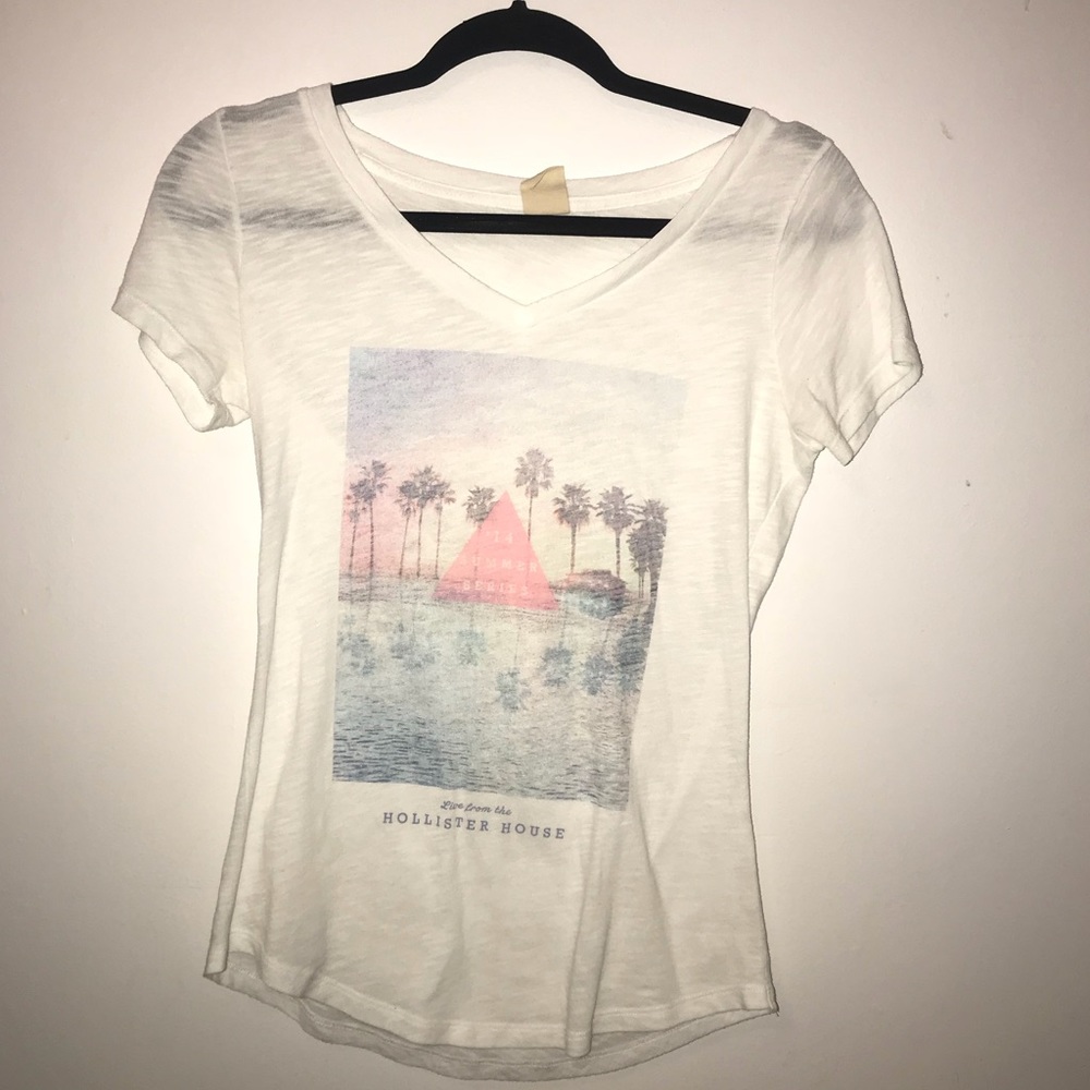 Hollister white beach tee